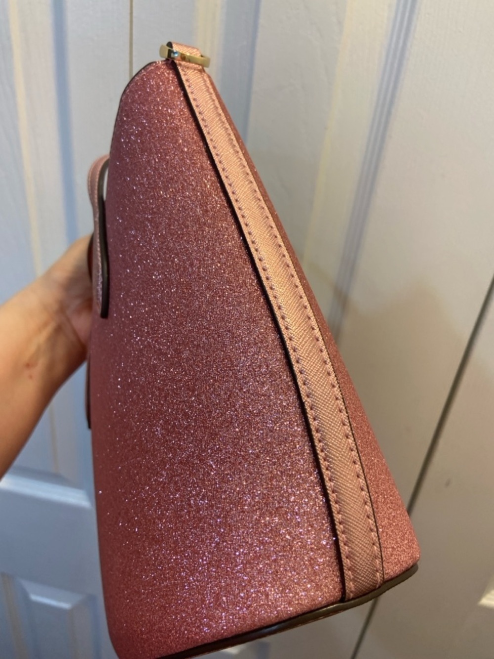 KATE SPADE Pink Glitter Small Tote Purse with Shoulder Strap New without Tags - Picture 8 of 16